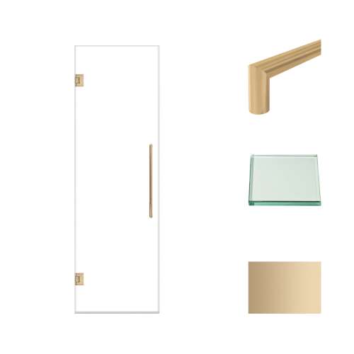 Samuel Müeller SMEHTA247610C-T-CB Ethan 24-in W x 76-in H Hinged Shower Door in Champagne Bronze with Clear Glass