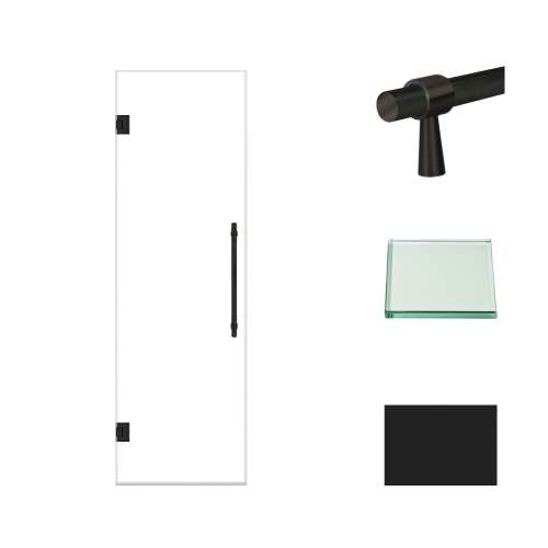 Samuel Müeller SMEHTA257610C-BK-MB Ethan 25-in W x 76-in H Hinged Shower Door in Matte Black with Clear Glass