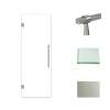 Samuel Müeller SMEHTA267610C-BK-BS Ethan 26-in W x 76-in H Hinged Shower Door in Brushed Stainless with Clear Glass