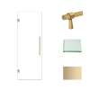 Samuel Müeller SMEHTA277610C-BK-CB Ethan 27-in W x 76-in H Hinged Shower Door in Champagne Bronze with Clear Glass