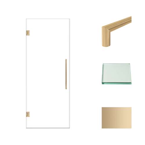 Samuel Müeller SMEHTA297610C-T-CB Ethan 29-in W x 76-in H Hinged Shower Door in Champagne Bronze with Clear Glass