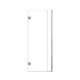 Ethan 31.5-in W x 76-in H Hinged Shower Door in Brushed Stainless with Clear Glass, SMEHTB-315257610C-BS