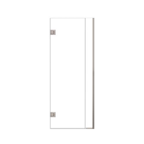 Ethan 31.5-in W x 76-in H Hinged Shower Door in Brushed Stainless with Clear Glass, SMEHTB-315257610C-BS