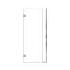 Ethan 32.5-in W x 76-in H Hinged Shower Door in Brushed Stainless with Clear Glass, SMEHTB-325267610C-BS