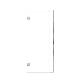 Ethan 32.5-in W x 76-in H Hinged Shower Door in Brushed Stainless with Clear Glass, SMEHTB-325267610C-BS