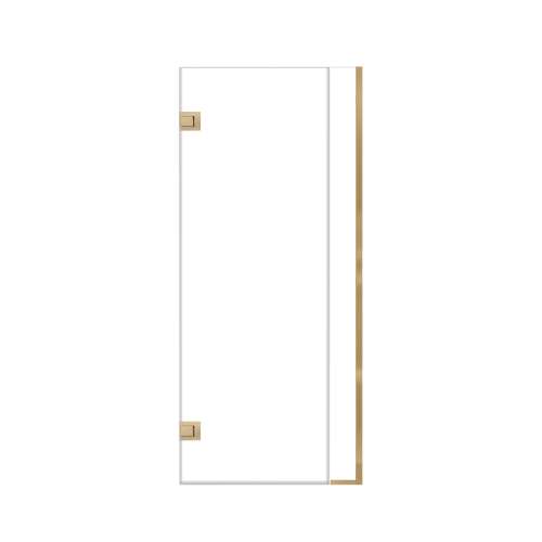 Ethan 32.5-in W x 76-in H Hinged Shower Door in Champagne Bronze with Clear Glass, SMEHTB-325267610C-CB