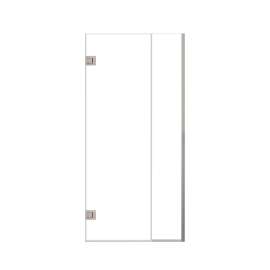 Ethan 36-in W x 76-in H Hinged Shower Door in Brushed Stainless with Clear Glass, SMEHTB-36247610C-BS