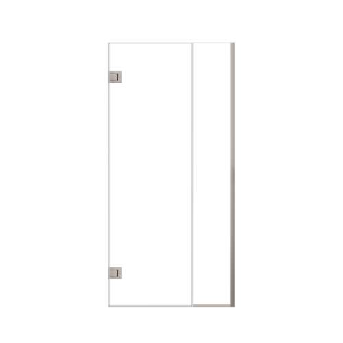 Ethan 36.5-in W x 76-in H Hinged Shower Door in Brushed Stainless with Clear Glass, SMEHTB-365247610C-BS