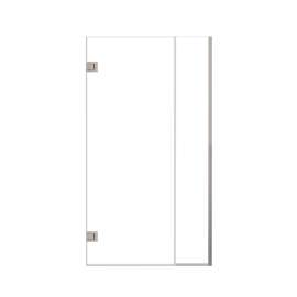Ethan 39.5-in W x 76-in H Hinged Shower Door in Brushed Stainless with Clear Glass, SMEHTB-395277610C-BS