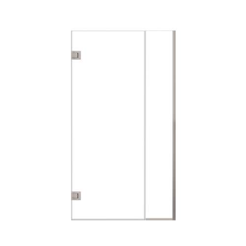 Ethan 39.5-in W x 76-in H Hinged Shower Door in Brushed Stainless with Clear Glass, SMEHTB-395277610C-BS