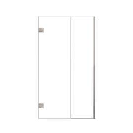 Ethan 42.5-in W x 76-in H Hinged Shower Door in Brushed Stainless with Clear Glass, SMEHTB-425247610C-BS