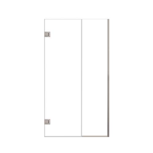 Ethan 42.5-in W x 76-in H Hinged Shower Door in Brushed Stainless with Clear Glass, SMEHTB-425247610C-BS