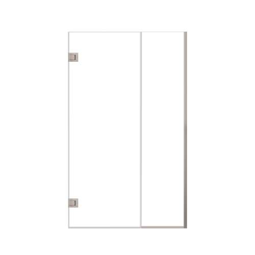Ethan 45.5-in W x 76-in H Hinged Shower Door in Brushed Stainless with Clear Glass, SMEHTB-455277610C-BS