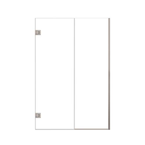 Ethan 49-in W x 76-in H Hinged Shower Door in Brushed Stainless with Clear Glass, SMEHTB-49257610C-BS