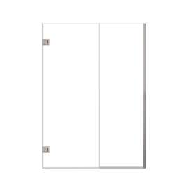 Ethan 53.5-in W x 76-in H Hinged Shower Door in Brushed Stainless with Clear Glass, SMEHTB-535297610C-BS