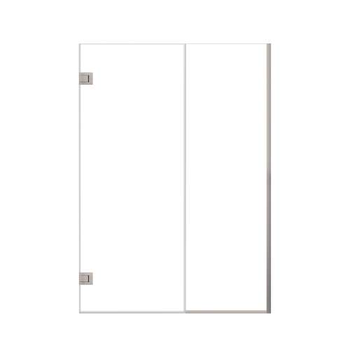 Ethan 53.5-in W x 76-in H Hinged Shower Door in Brushed Stainless with Clear Glass, SMEHTB-535297610C-BS