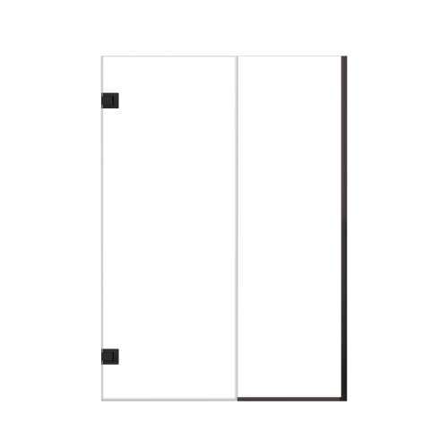 Ethan 53.5-in W x 76-in H Hinged Shower Door in Matte Black with Clear Glass, SMEHTB-535297610C-MB