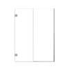 Ethan 55-in W x 76-in H Hinged Shower Door in Brushed Stainless with Clear Glass, SMEHTB-55257610C-BS