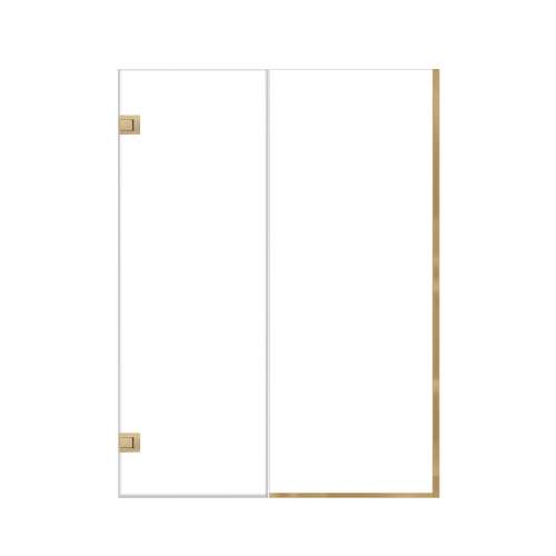 Ethan 56-in W x 76-in H Hinged Shower Door in Champagne Bronze with Clear Glass, SMEHTB-56267610C-CB