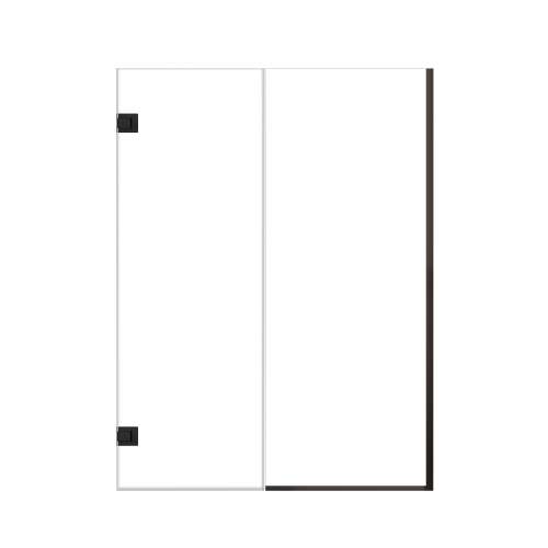 Ethan 56-in W x 76-in H Hinged Shower Door in Matte Black with Clear Glass, SMEHTB-56267610C-MB