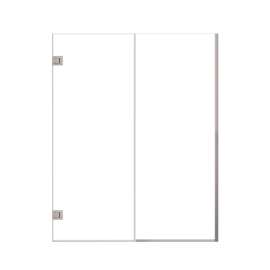 Ethan 60.5-in W x 76-in H Hinged Shower Door in Brushed Stainless with Clear Glass, SMEHTB-605307610C-BS