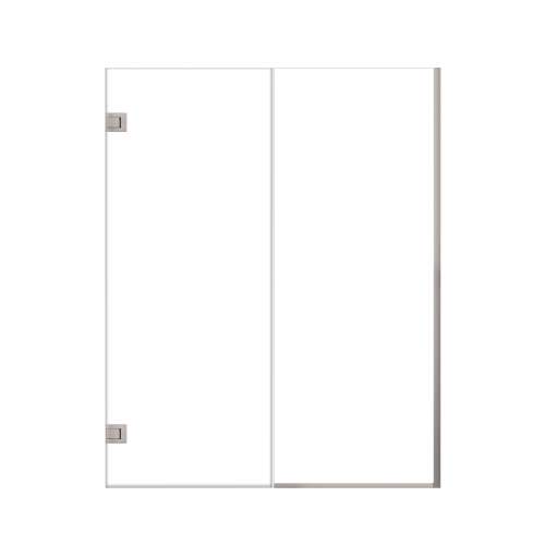 Ethan 60.5-in W x 76-in H Hinged Shower Door in Brushed Stainless with Clear Glass, SMEHTB-605307610C-BS