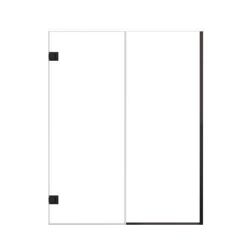 Ethan 60.5-in W x 76-in H Hinged Shower Door in Matte Black with Clear Glass, SMEHTB-605307610C-MB