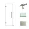 Samuel Müeller SMEHTB30247610C-BK-BS Ethan 30-in W x 76-in H Hinged Shower Door in Brushed Stainless with Clear Glass