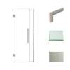 Samuel Müeller SMEHTB30247610C-T-BS Ethan 30-in W x 76-in H Hinged Shower Door in Brushed Stainless with Clear Glass