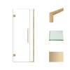 Samuel Müeller SMEHTB30247610C-T-CB Ethan 30-in W x 76-in H Hinged Shower Door in Champagne Bronze with Clear Glass