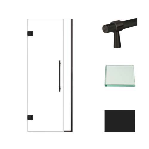 Samuel Müeller SMEHTB305247610C-BK-MB Ethan 30.5-in W x 76-in H Hinged Shower Door in Matte Black with Clear Glass