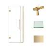 Samuel Müeller SMEHTB31257610C-BK-CB Ethan 31-in W x 76-in H Hinged Shower Door in Champagne Bronze with Clear Glass