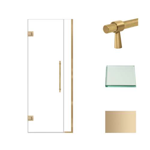 Samuel Müeller SMEHTB31257610C-BK-CB Ethan 31-in W x 76-in H Hinged Shower Door in Champagne Bronze with Clear Glass