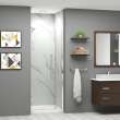 Samuel Müeller SMEHTB31257610C-BK-PC Ethan 31-in W x 76-in H Hinged Shower Door in Polished Chrome with Clear Glass