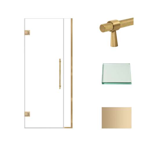 Samuel Müeller SMEHTB32267610C-BK-CB Ethan 32-in W x 76-in H Hinged Shower Door in Champagne Bronze with Clear Glass