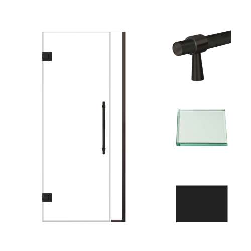 Samuel Müeller SMEHTB32267610C-BK-MB Ethan 32-in W x 76-in H Hinged Shower Door in Matte Black with Clear Glass