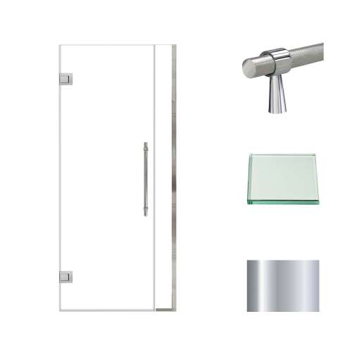 Samuel Müeller SMEHTB32267610C-BK-PC Ethan 32-in W x 76-in H Hinged Shower Door in Polished Chrome with Clear Glass