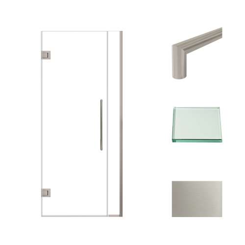 Samuel Müeller SMEHTB32267610C-T-BS Ethan 32-in W x 76-in H Hinged Shower Door in Brushed Stainless with Clear Glass