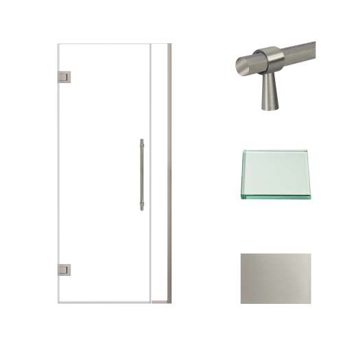 Samuel Müeller SMEHTB33277610C-BK-BS Ethan 33-in W x 76-in H Hinged Shower Door in Brushed Stainless with Clear Glass