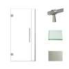 Samuel Müeller SMEHTB35297610C-BK-BS Ethan 35-in W x 76-in H Hinged Shower Door in Brushed Stainless with Clear Glass