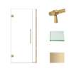 Samuel Müeller SMEHTB35297610C-BK-CB Ethan 35-in W x 76-in H Hinged Shower Door in Champagne Bronze with Clear Glass