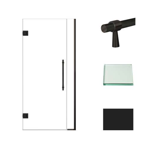 Samuel Müeller SMEHTB35297610C-BK-MB Ethan 35-in W x 76-in H Hinged Shower Door in Matte Black with Clear Glass