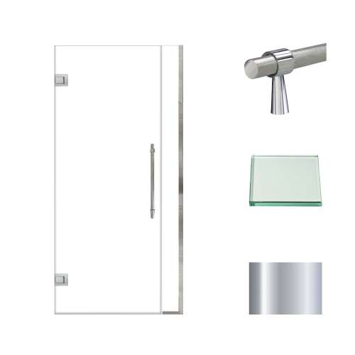 Samuel Müeller SMEHTB35297610C-BK-PC Ethan 35-in W x 76-in H Hinged Shower Door in Polished Chrome with Clear Glass