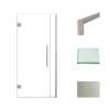 Samuel Müeller SMEHTB35297610C-T-BS Ethan 35-in W x 76-in H Hinged Shower Door in Brushed Stainless with Clear Glass