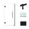 Samuel Müeller SMEHTB355297610C-BK-MB Ethan 35.5-in W x 76-in H Hinged Shower Door in Matte Black with Clear Glass