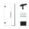 Samuel Müeller SMEHTB36247610C-BK-MB Ethan 36-in W x 76-in H Hinged Shower Door in Matte Black with Clear Glass