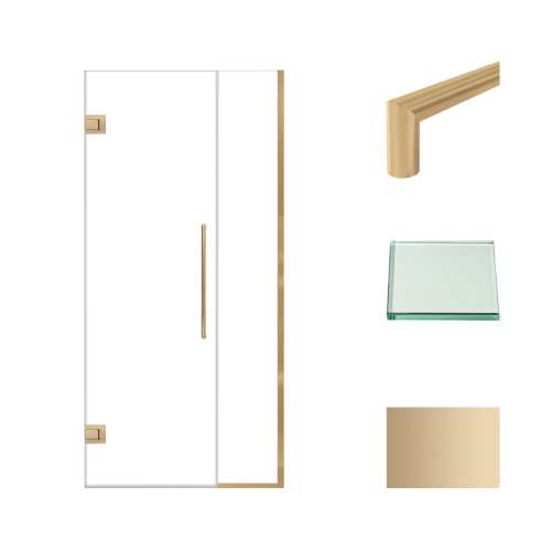 Samuel Müeller SMEHTB36247610C-T-CB Ethan 36-in W x 76-in H Hinged Shower Door in Champagne Bronze with Clear Glass