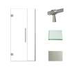 Samuel Müeller SMEHTB365247610C-BK-BS Ethan 36.5-in W x 76-in H Hinged Shower Door in Brushed Stainless with Clear Glass