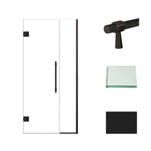 Samuel Müeller SMEHTB365247610C-BK-MB Ethan 36.5-in W x 76-in H Hinged Shower Door in Matte Black with Clear Glass