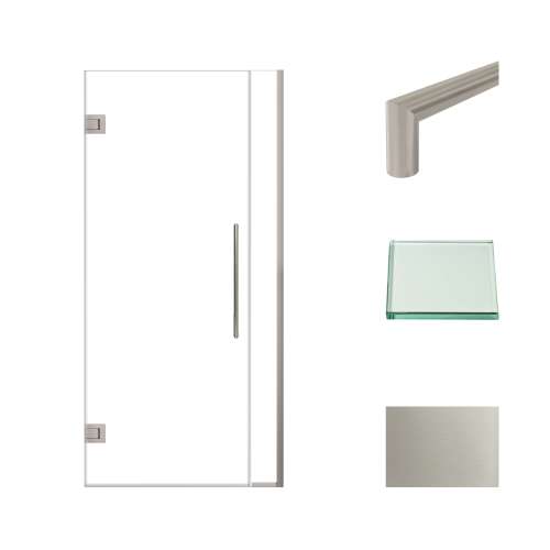 Samuel Müeller SMEHTB365307610C-T-BS Ethan 36.5-in W x 76-in H Hinged Shower Door in Brushed Stainless with Clear Glass